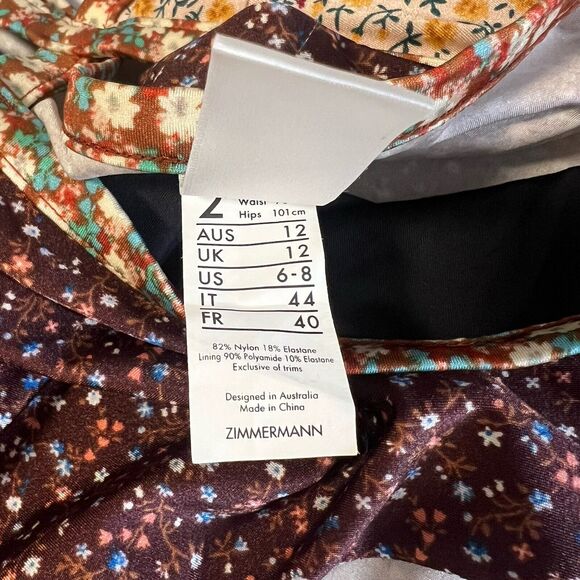 Zimmermann Sz 2 (6/8) Floral Swimsuit One Piece Cutout Halter Bikini - Picture 9 of 10